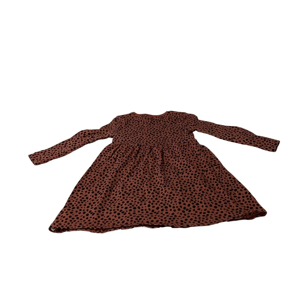 Old Navy Toddler 5T Rust Orange Black Spotted Long Sleeve Empire Waist Dress